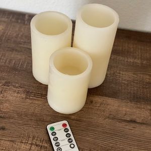 LED Remote Control Candle White 
Set of 3